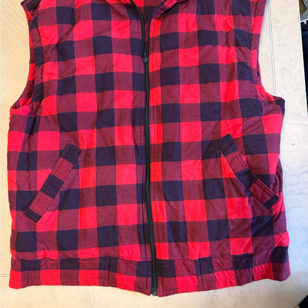 Dickies Red and Black Plaid Vest